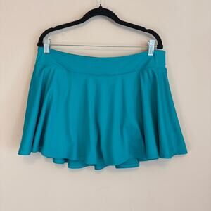 Nike Dri Fit Women's Teal Blue Stretch Elastic Waist Tennis Mini Skort Size XL